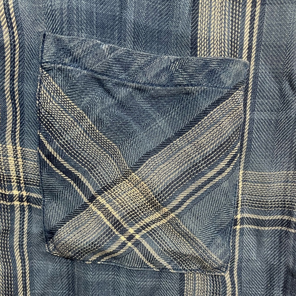 Rails Button-Up Shirt, Size Medium In Blue Plaid … - image 6